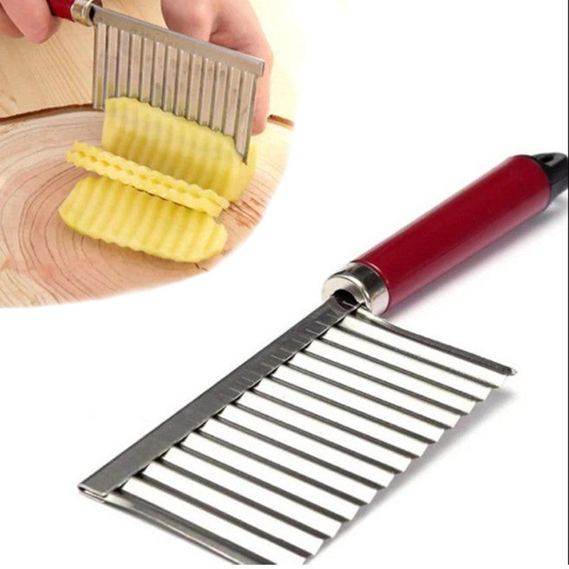 Potato Crinkle Cutter Stainless Steel Wavy Blade Chip Cutter
